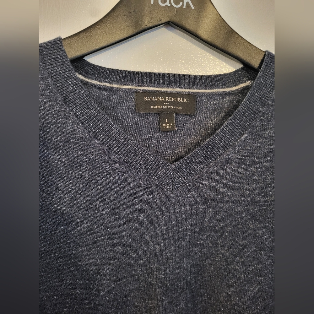 Large Blue Heather Vneck- Banana Republic